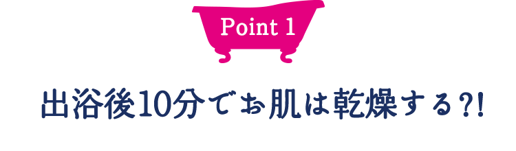Point1 出浴後10分でお肌は乾燥する?!
