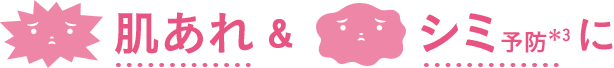 肌あれ＆シミ予防*1に